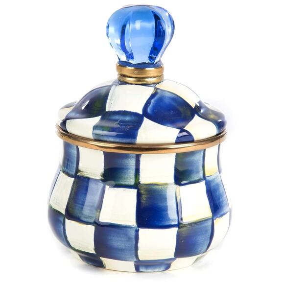 MacKenzie-Childs Other - Mackenzie Childs Royal Check Lidded Sugar Bowl NEW